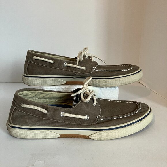 Sperry Top Sider Mens 2 Eyed Brown Washed Slip On/tie Boat Shoes Size 12 M. - Picture 1 of 11